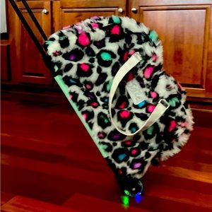 Justice pull behind bag with light up wheels